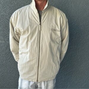 Vintage Nautica Winter Coat Light Khaki Zip Up Size XL